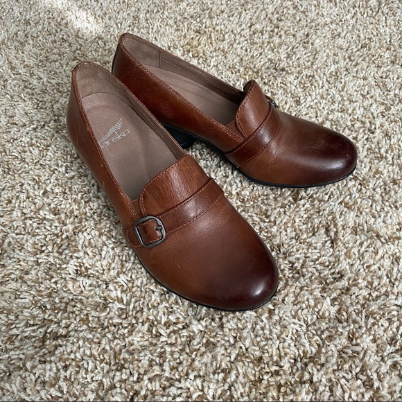 Dansko Rosalie Burnished Calf Mules Brown Size 37 US 6.5-7 - Picture 2 of 10